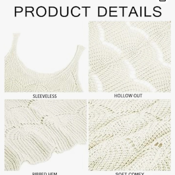 Runcati Off White Crochet Cover Up - Size Medium - Picture 3 of 8